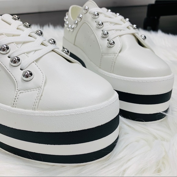 White striped platform sneaker - Picture 6 of 6